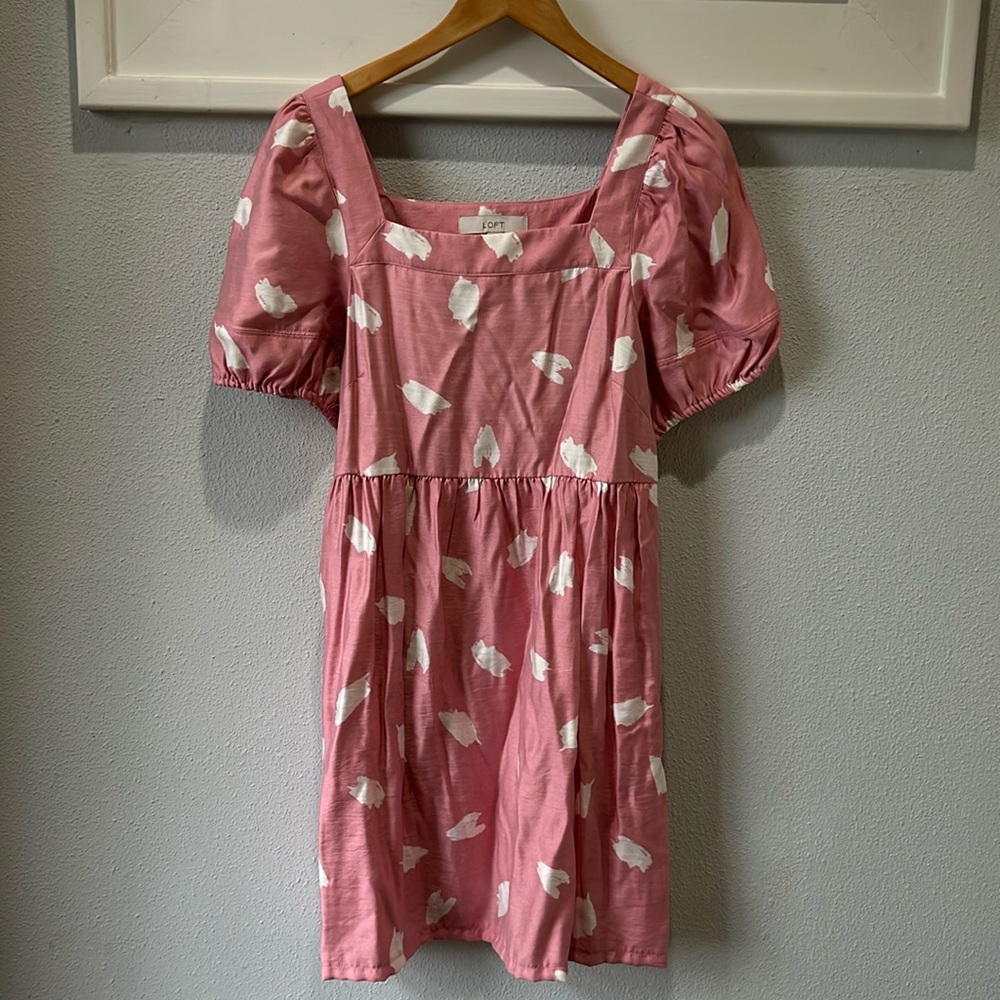 LOFT Pink and White Dress